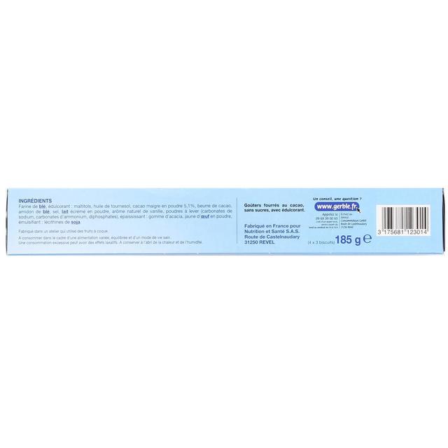 3175681123014 - Gerblé Sans Sucres - 12 Fourrés cacao sans sucres