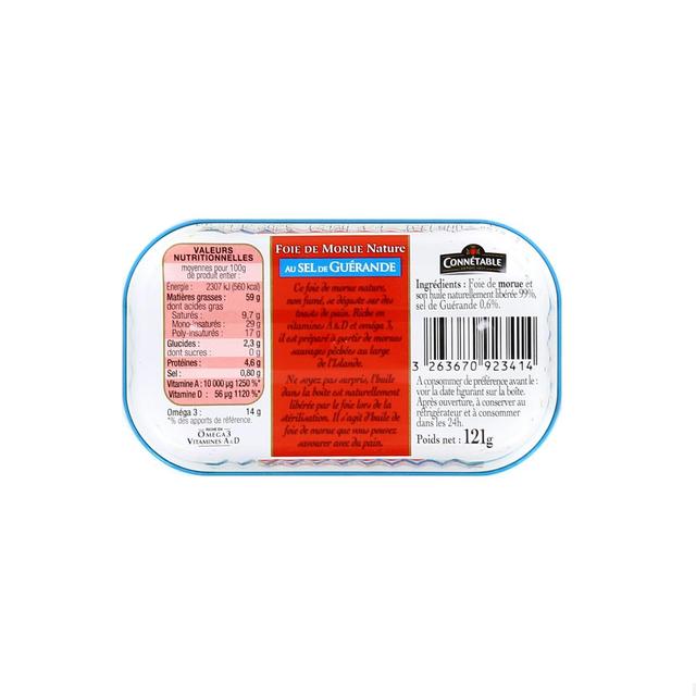3263670923414 - Connetable - Foie de Morue Nature MSC au Sel de Guérande