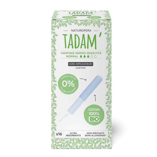 3760001764314 - Tadam - Tampons avec applicateur Normal - 100% coton bio.