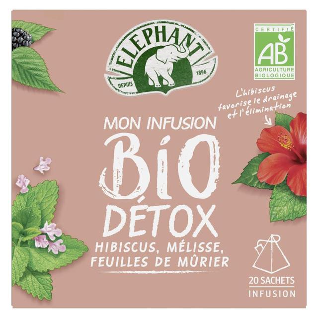 8720608005314 - Elephant - Infusion bio détox hibiscus mélisse et feuilles de mûrier