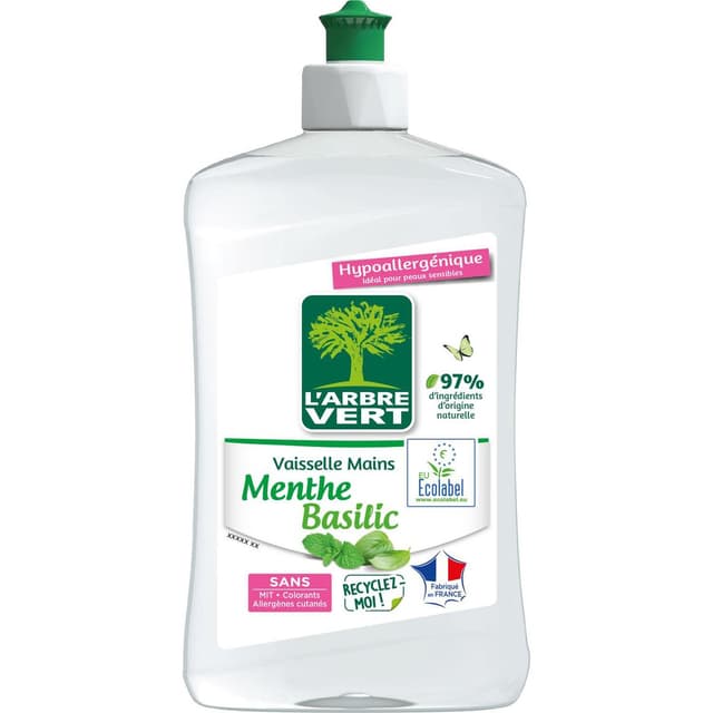3450601047114 - L'arbre Vert - Liquide vaisselle menthe basilic