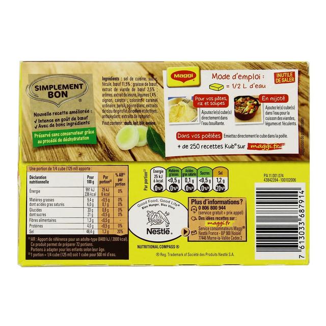 7613033687914 - Maggi - Bouillon Kub Pot au feu - 18 cubes