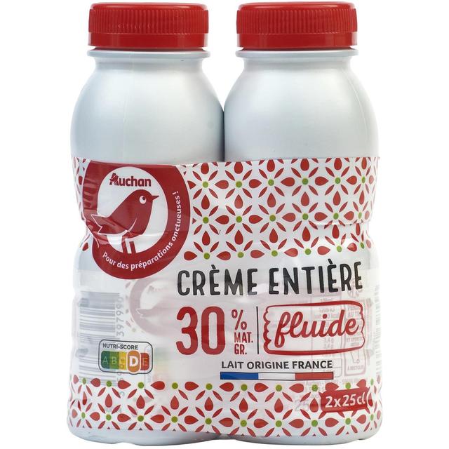 3596710388714 - Auchan - Crème fluide entière 30%mg UHT