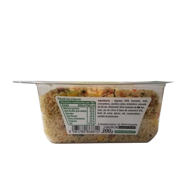 3281780868814 - Pierre Martinet - Taboulé Aux 5 Légumes et Jus de Citron