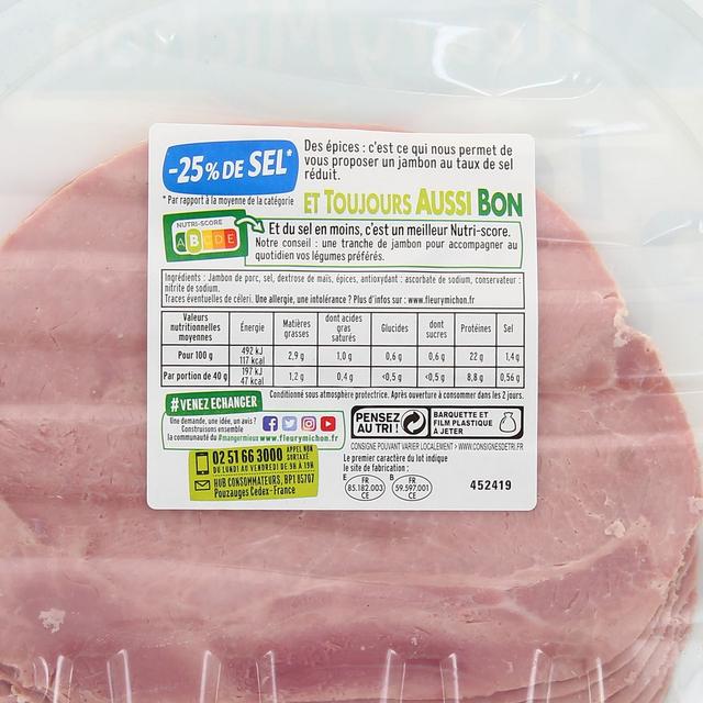 3095758859014 - Fleury Michon - Jambon Le Paris -25%* de sel, 240g