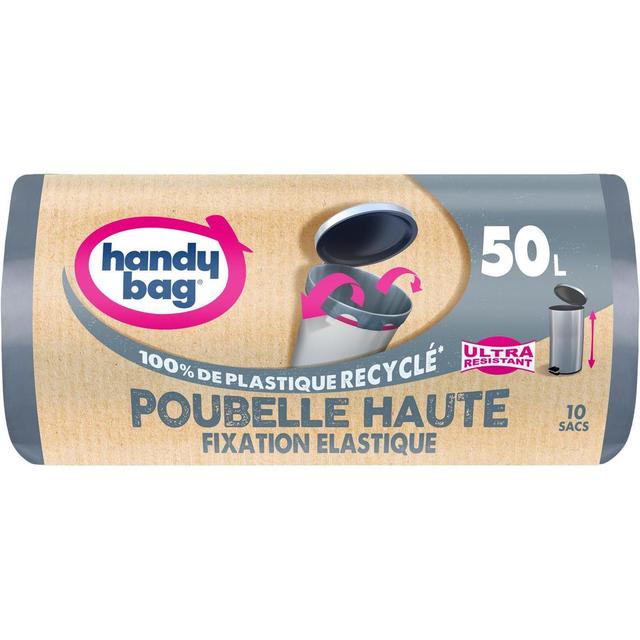 4008871219114 - Handy Bag - Sac à poignées coulissantes Poubelle Haute Ultra Résistant 50L