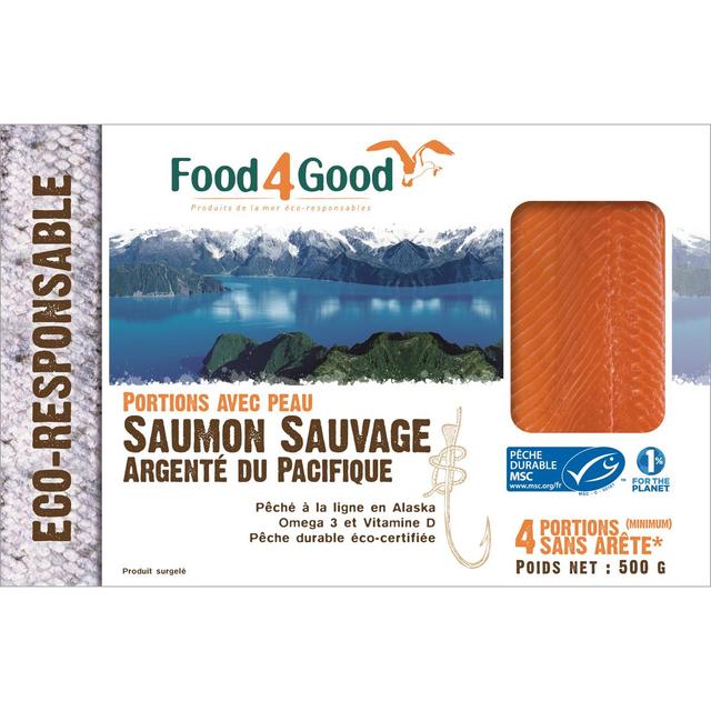 3426434000015 - Food4Good - Saumon Sauvage Argenté du Pacifique MSC sans arête avec peau