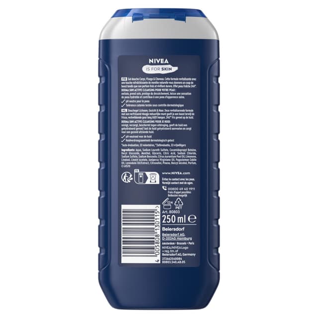 4005808130115 - Nivea Men - Gel douche Fresh Energy Homme à l'extrait de menthe