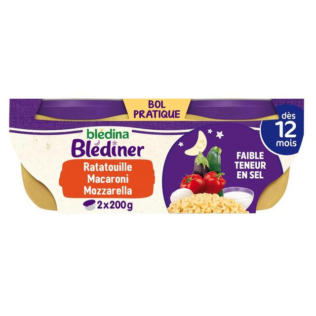 3041090030215 - Blédina - Blédîner - Ratatouille Petits Macaroni Touche de Mozzarella Bol Bébé Dès 12 mois