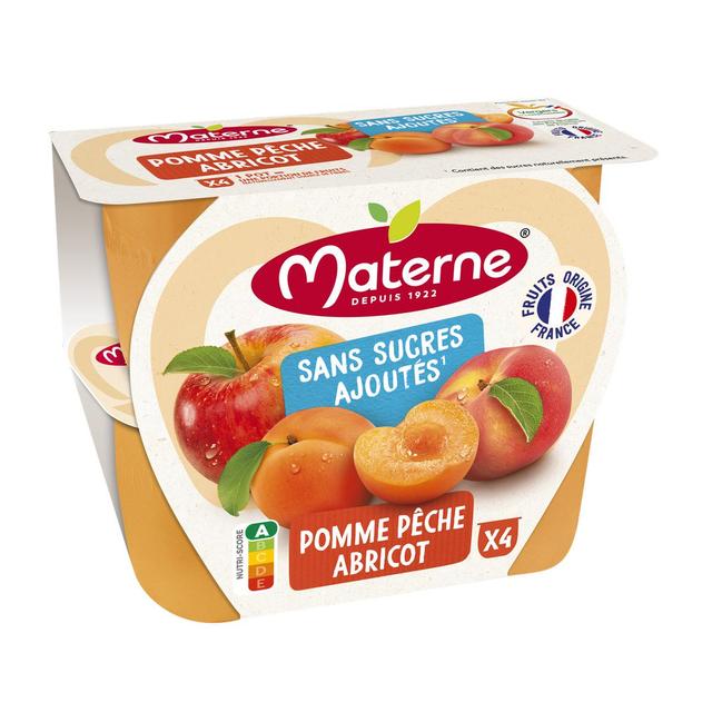 3021760291115 - Materne - Compote Pomme Pêche Abricot sans sucre ajoutés