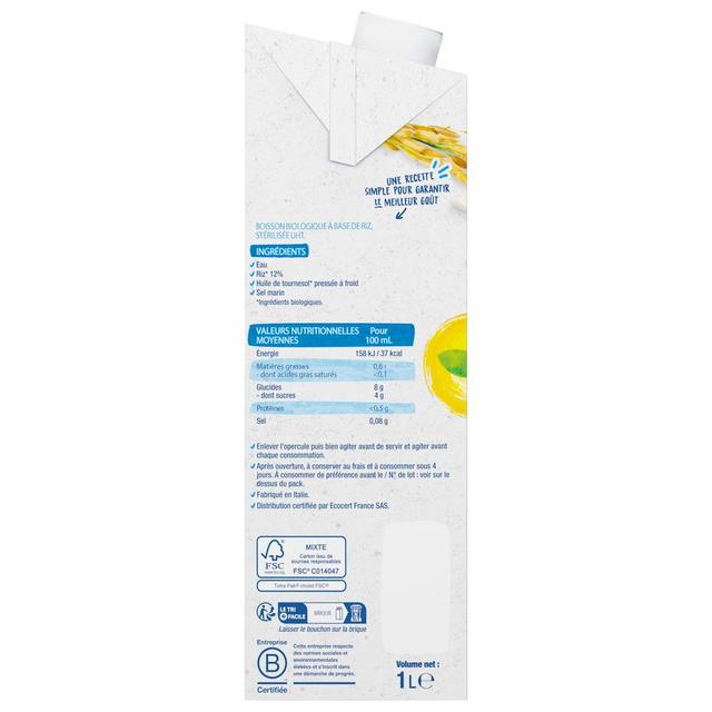 3229820112015 - Bjorg - Riz Sans Sucres Ajoutés Boisson Végétale Bio