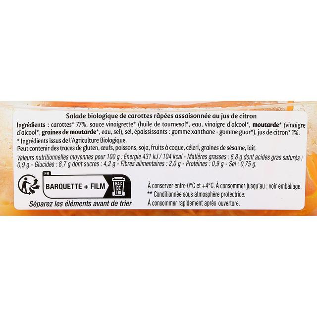 3760018883015 - Carte Nature - Carottes Fraîches Râpées Bio