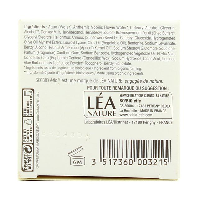 3517360003215 - SO'BiO étic - Crème soyeuse hydratante Bio - au lait d'ânesse