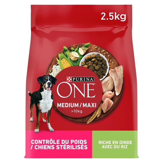 7613036514415 - Purina - One - Crroquettes Dinde Contrôle du Poids pour chien moyen et maxi stérilisés