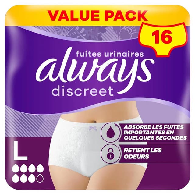 8006530257015 - Always Discreet - Culottes incontinence taille L