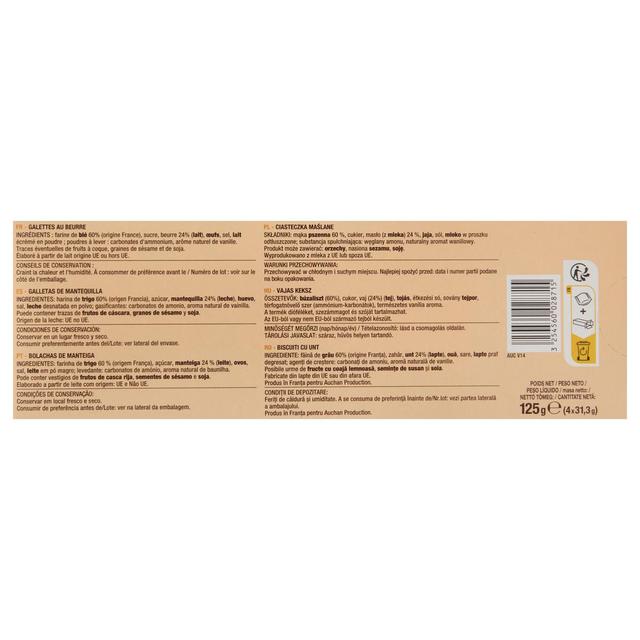 3254560028715 - Auchan - Galettes bretonnes pur beurre