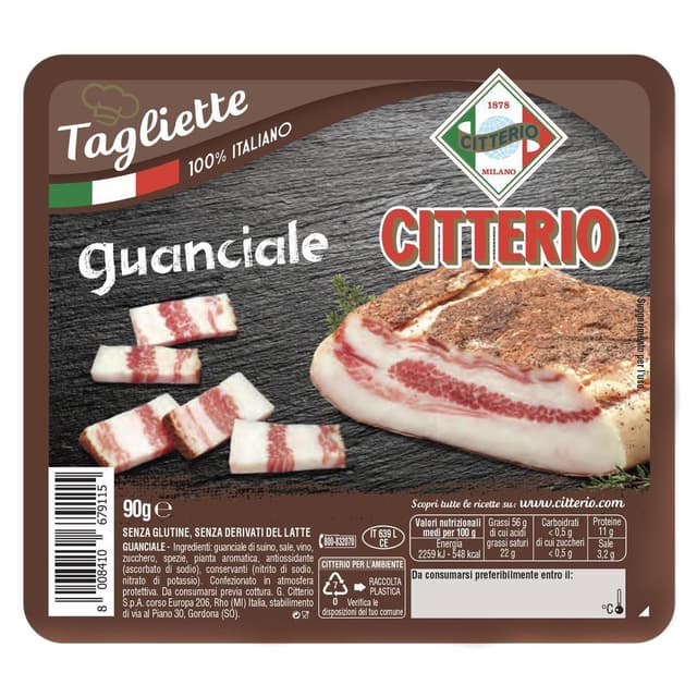 8008410679115 - Citterio - Lard Tagliette di Guanciale