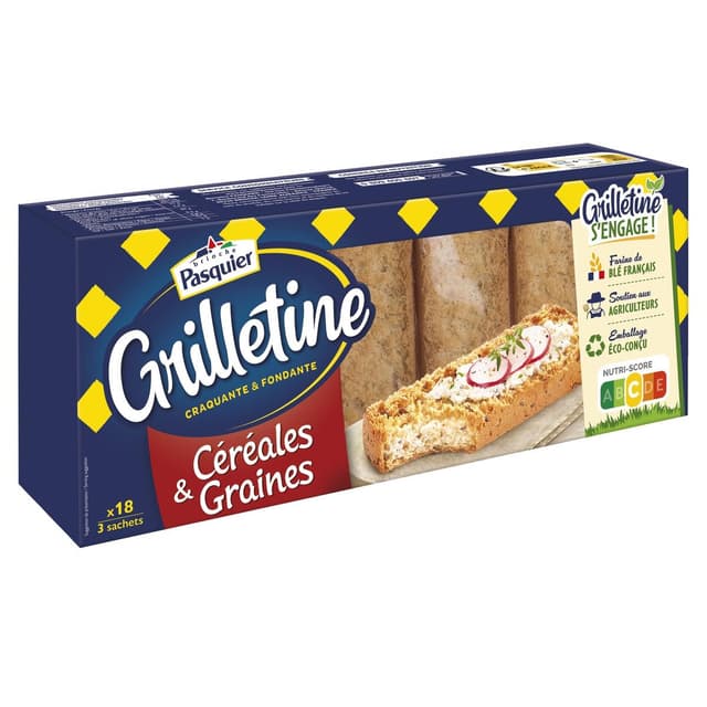 3182189999515 - Pasquier - Pains Grillés Grilletines aux Céréales & Graines