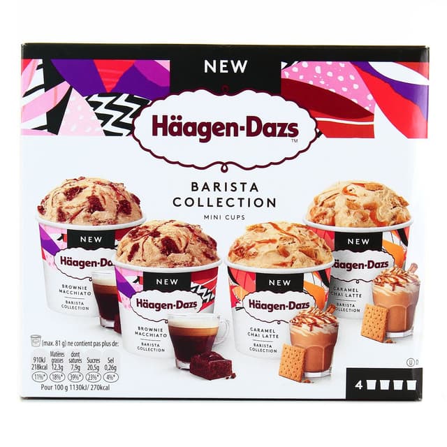 3415581529715 - Häagen-Dazs - Crème glacée- Barista Collection- Brownie Macchiato et Caramel Chai Latte 4x95ml