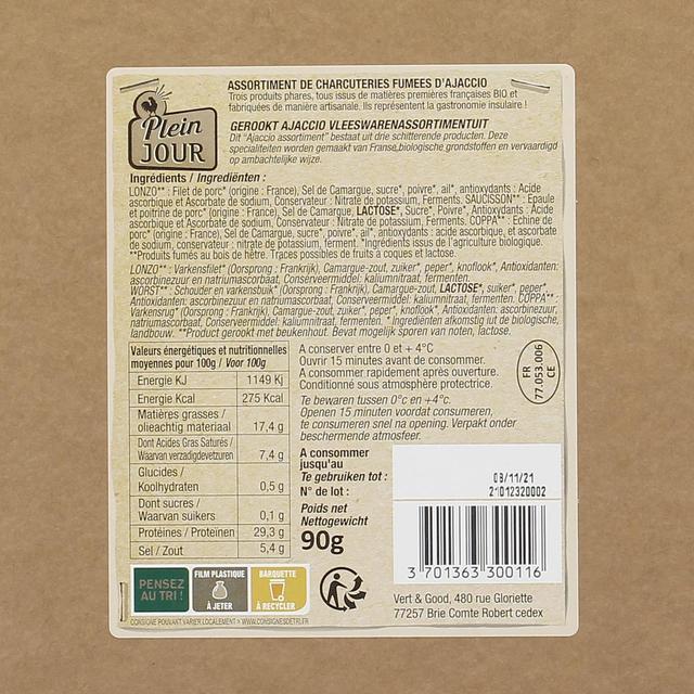 3701363300116 - Plein Jour - Assiette d'Ajaccio Bio