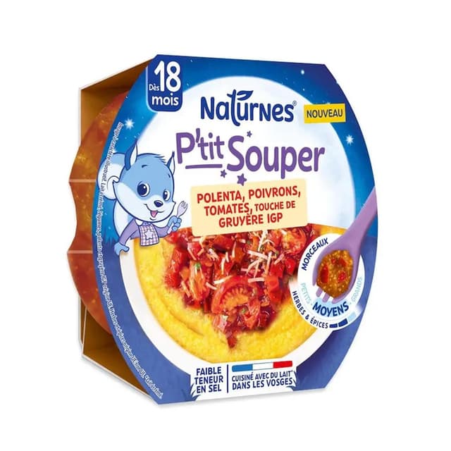 3701669200516 - Naturnes® - P'tit Souper - Polenta Poivrons Tomates Assiette Bébé dès 18 mois
