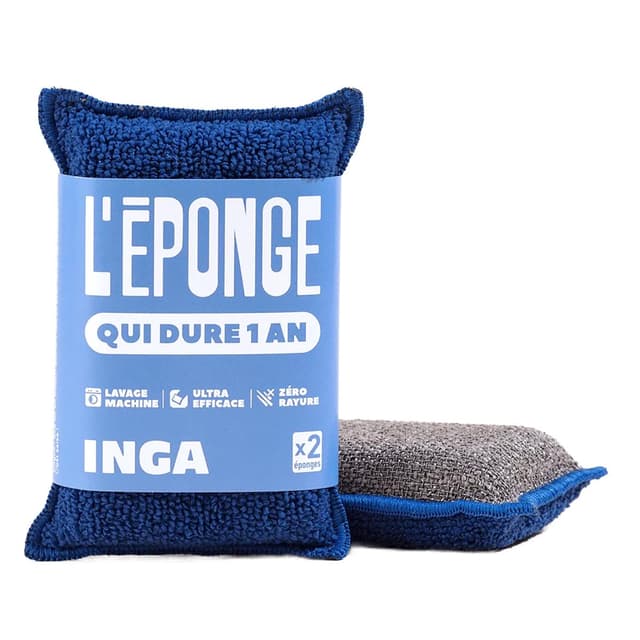 3760342990816 - Inga - Eponge lavable ne raye pas salle de bain bleue