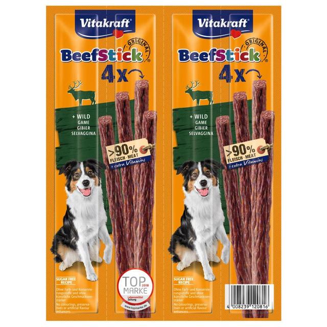 4008239120816 - Vitakraft Beef Stick - Bâtonnets Gibier - Friandise récompense pour chien
