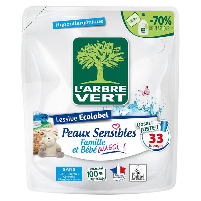 3450601031816 - L'arbre Vert - Recharge lessive liquide peaux sensibles famille et bébé