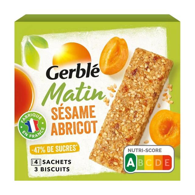 3175681302716 - Gerblé - Barres Petit dejeuner sésame abricot -47% de sucres en moins