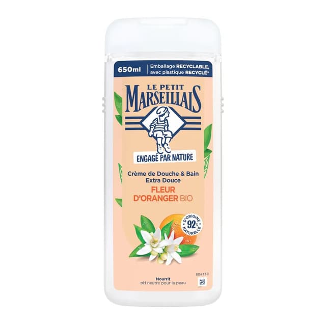 3574661853116 - Le Petit Marseillais - Crème de douche et bain extra douce fleur d'oranger bio