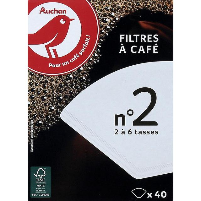 3254560085916 - Auchan - Filtres à café n°2 2-6 tasses