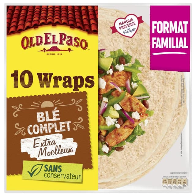 8410076475916 - Old el Paso - 10 Tortillas de Blé complet Extra Moelleux