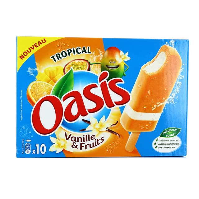 3274661106716 - Oasis Vanille Et Fruits - Bâtonnets vanille et sorbet tropical