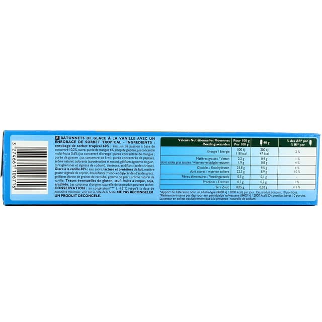 3274661106716 - Oasis Vanille Et Fruits - Bâtonnets vanille et sorbet tropical