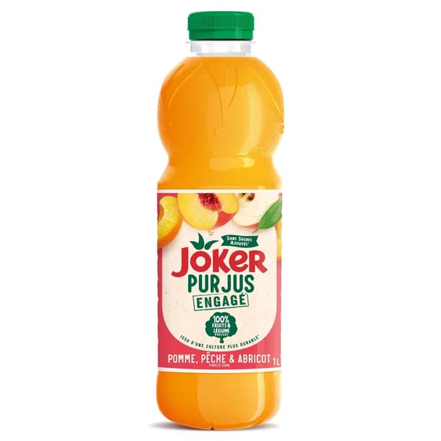 3123349018516 - Joker - Pur jus pomme pêche abricot sans sucres ajoutés