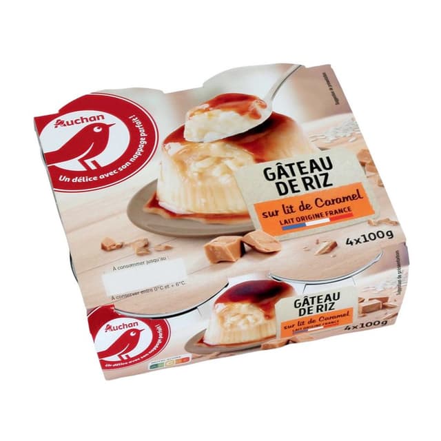 3254560119116 - Auchan - Gâteau de riz vanille sur lit de caramel