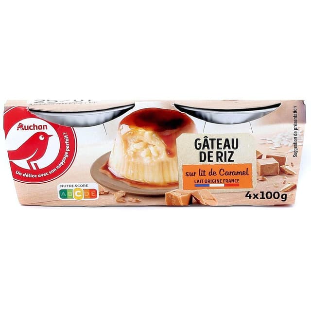 3254560119116 - Auchan - Gâteau de riz vanille sur lit de caramel