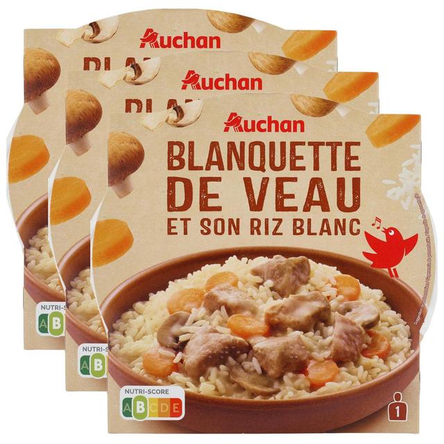 2050000409516 - Auchan - Blanquette de veau et riz micro-ondes