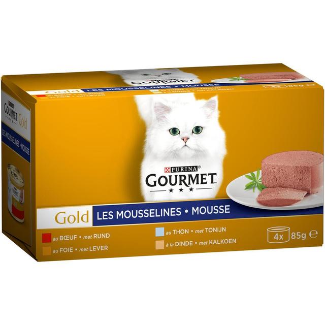 3010470170117 - Purina - Gourmet Gold - Boites Mousseline Thon, Foie, Dinde, Bœuf pour chat