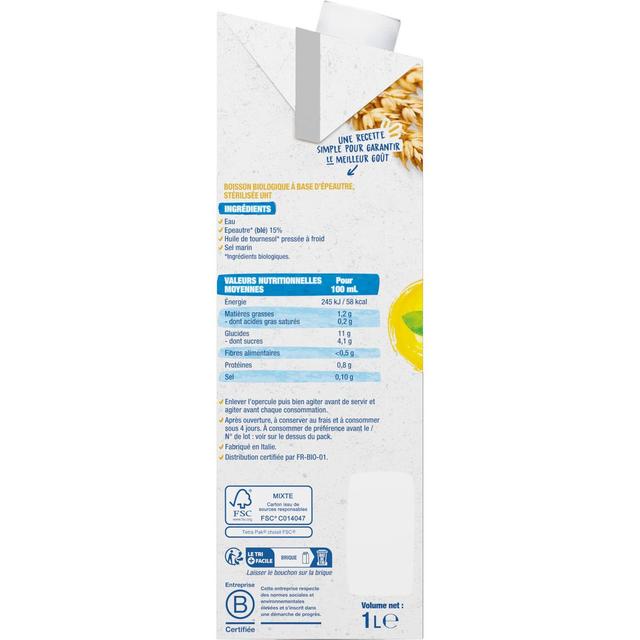 3229820181417 - Bjorg - Epeautre sans sucres ajoutés Boisson Végétale Bio