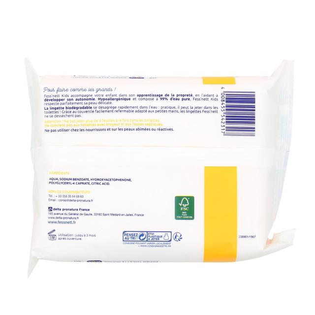 4008455542317 - Fess'Nett Kids - Lingette papier toilette humide pour enfant