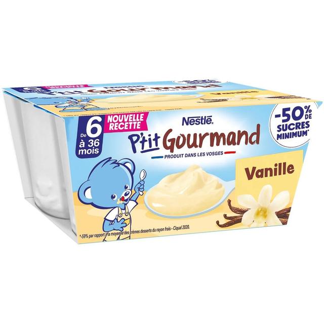 8445291536517 - Nestlé - P'tit Gourmand - Dessert Lacté Vanille Coupelle Bébé dès 6 mois