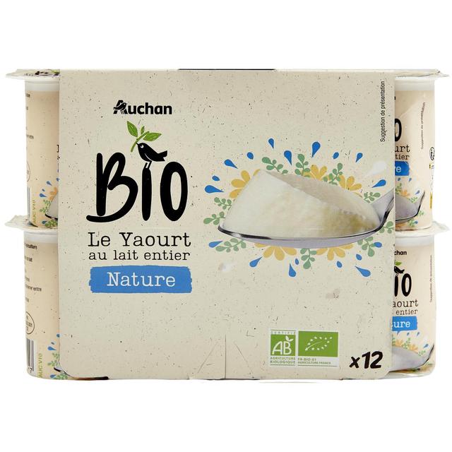3596710337217 - Auchan BIO - Yaourt au lait entier nature bio