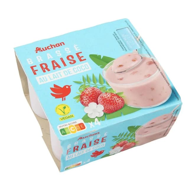 3596710547517 - Auchan - Yaourt brassé fraise au lait de coco