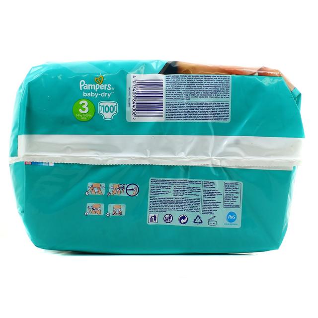 8001090268617 - Pampers Babydry - Couches T3 - 6/10kg - Format Mega