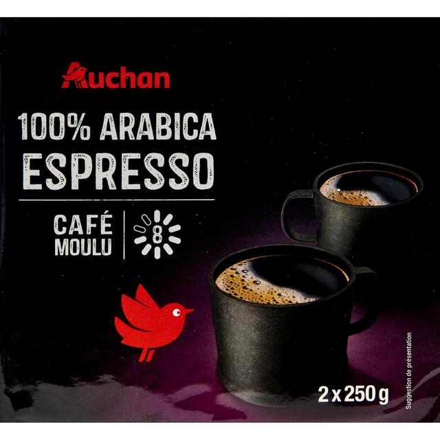 3245678169117 - Auchan - Café moulu 100% arabica espresso intensité 8