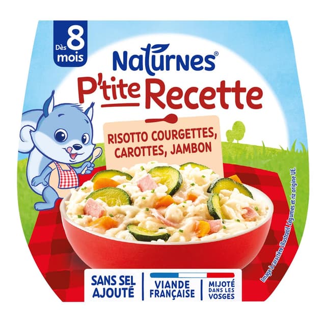 7613287169617 - Naturnes® - P'tite Recette - Risotto Courgettes Carottes Jambon Bol Bébé Dès 8 mois