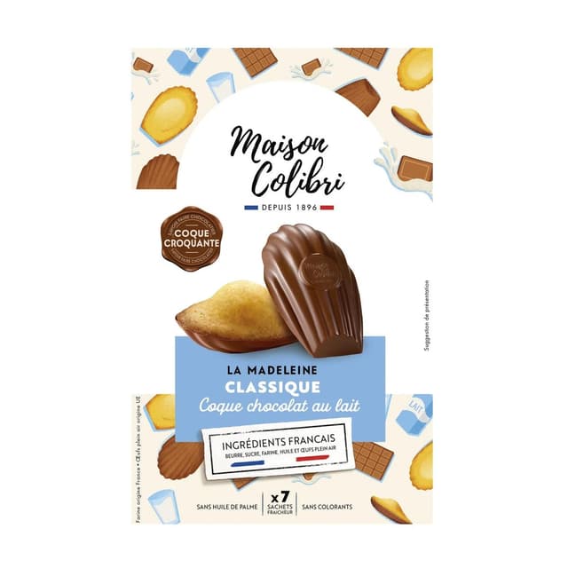 3700157500718 - Maison Colibri - Madeleine Classique Coque Chocolat Lait
