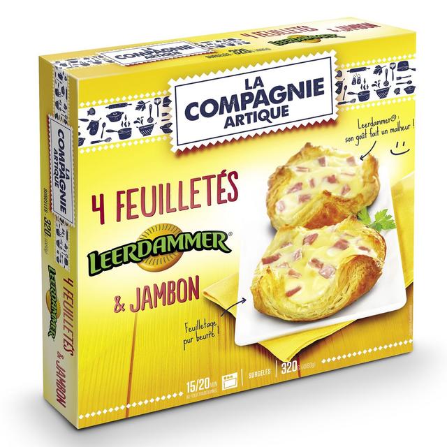 3289475001218 - La Compagnie Artique - 4 Paniers feuilletés Leerdamer et jambon 4x80g