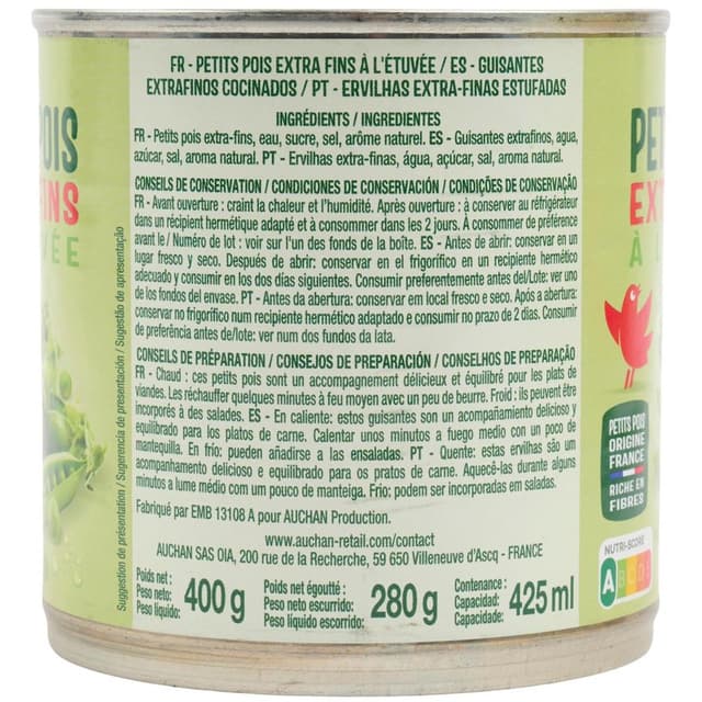 3596710401918 - Auchan - Petit Pois Extra fins